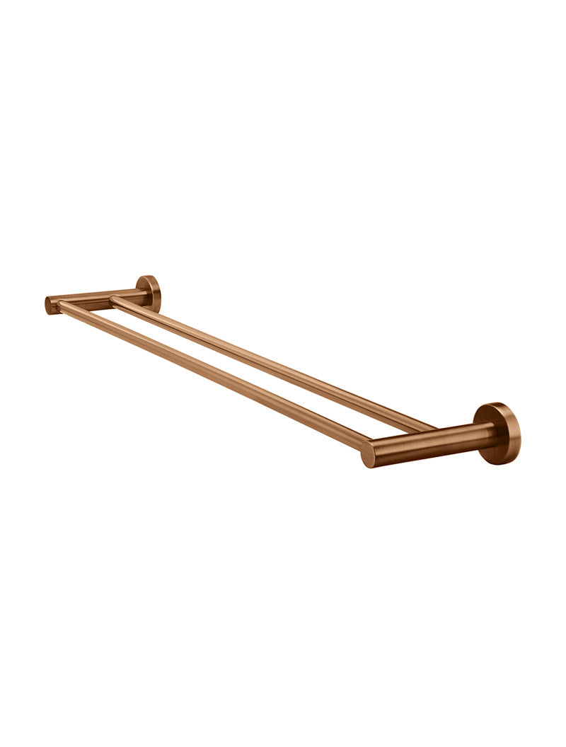 Round Double Towel Rail 600mm - Lustre Bronze