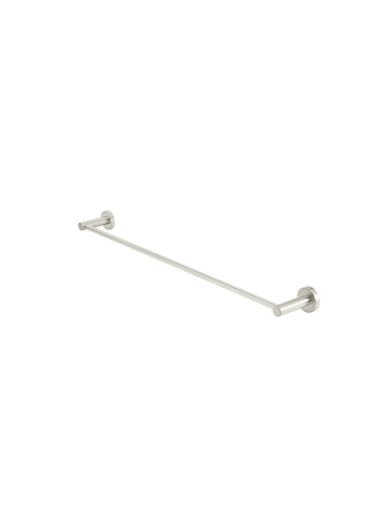 Round Single Towel Rail 600mm - PVD Brushed Nickel