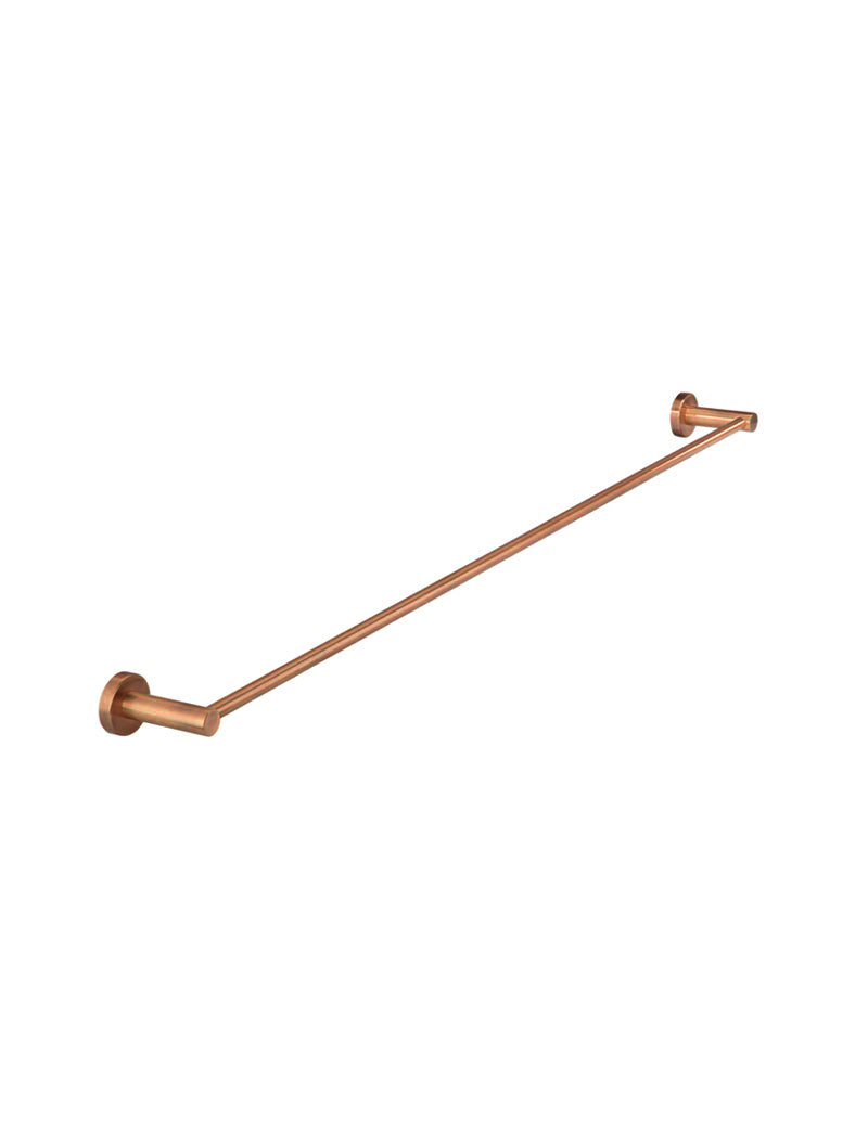 Round Single Towel Rail - Lustre Bronze