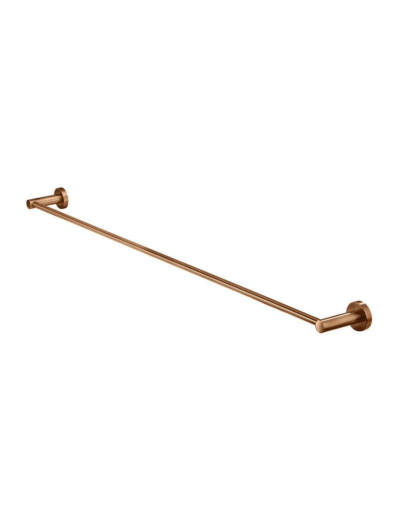 Round Single Towel Rail - Lustre Bronze