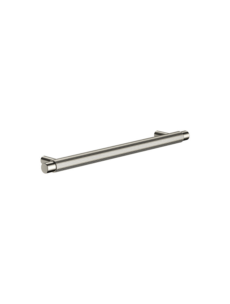 Öppen Round Pull 200mm Cabinet Handle (Linear Knurled) - PVD Brushed Nickel