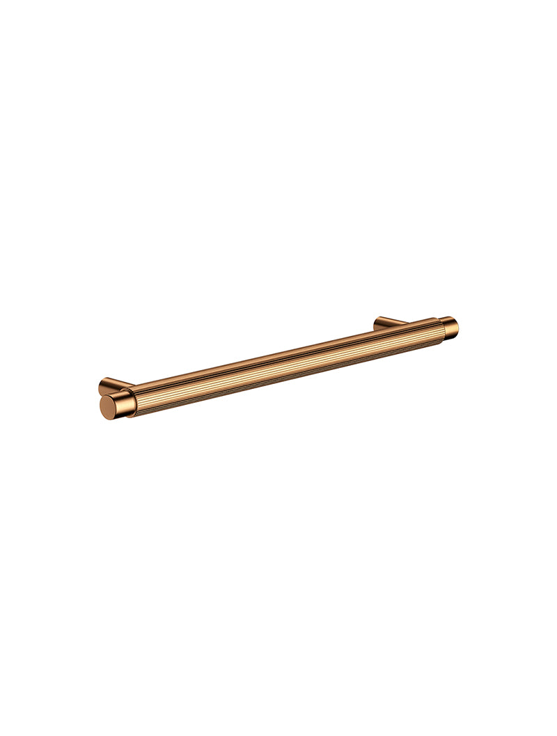 Öppen Round Pull 200mm Cabinet Handle (Linear Knurled) - Lustre Bronze
