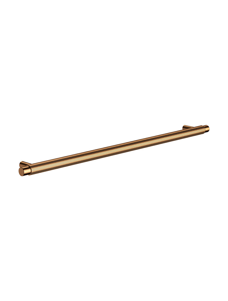 Öppen Round Pull 328mm Cabinet Handle (Linear Knurled) - Lustre Bronze