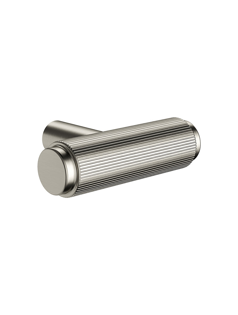 Öppen T-Pull Cabinet Handle (Linear Knurled) - PVD Brushed Nickel