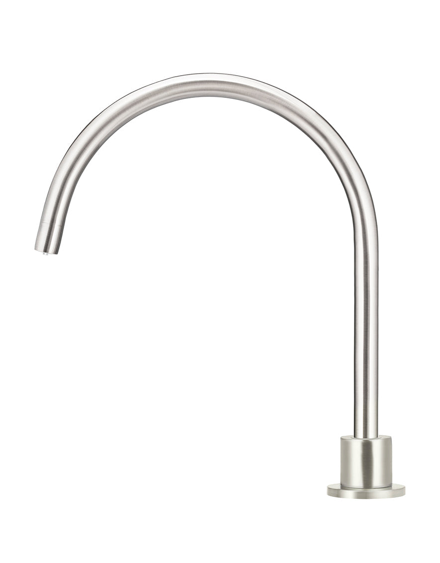 Round Gooseneck High-Rise Swivel Hob Spout - PVD Brushed Nickel