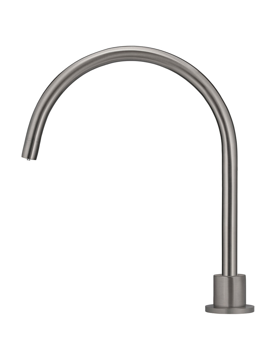 Round Gooseneck High-Rise Swivel Hob Spout - Shadow Gunmetal