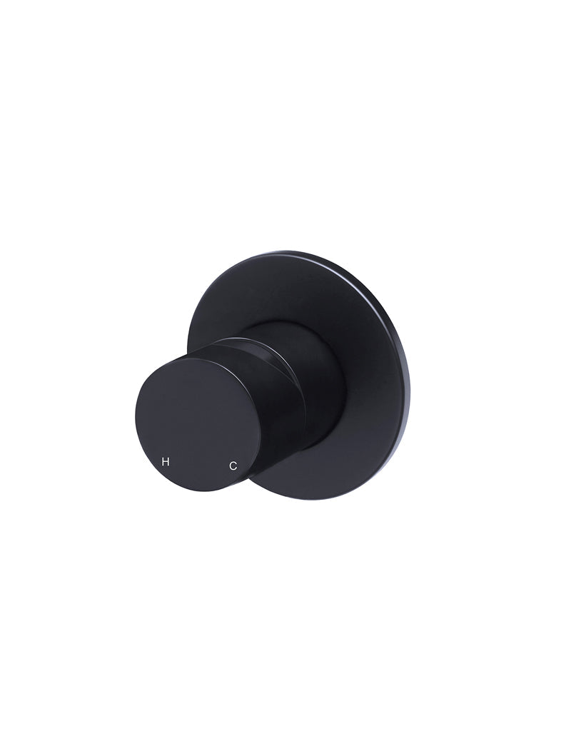 Round Wall Mixer Pinless Handle Trim Kit (In-wall Body Not Included) - Matte Black