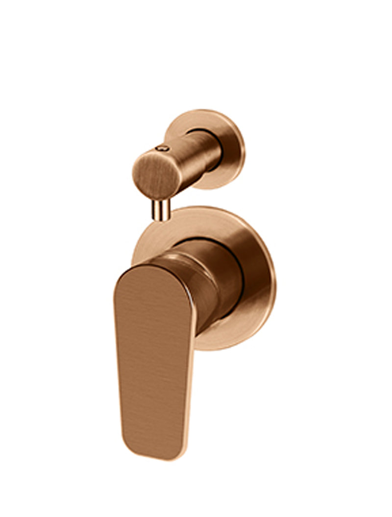 Round Diverter Mixer Paddle Handle Trim Kit (In-wall Body Not Included) - Lustre Bronze