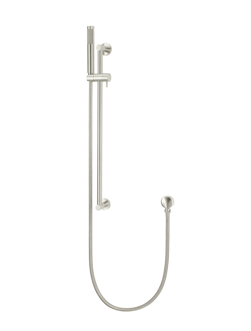 Round Hand Shower on Rail Column - PVD Brushed Nickel