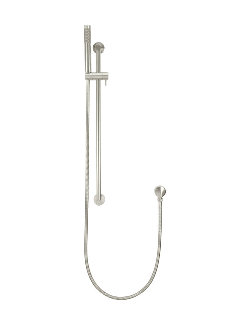 Round Hand Shower on Rail Column - PVD Brushed Nickel