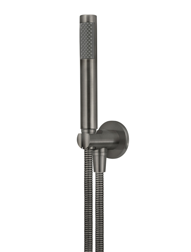Round Hand Shower on Fixed Bracket - Shadow Gunmetal