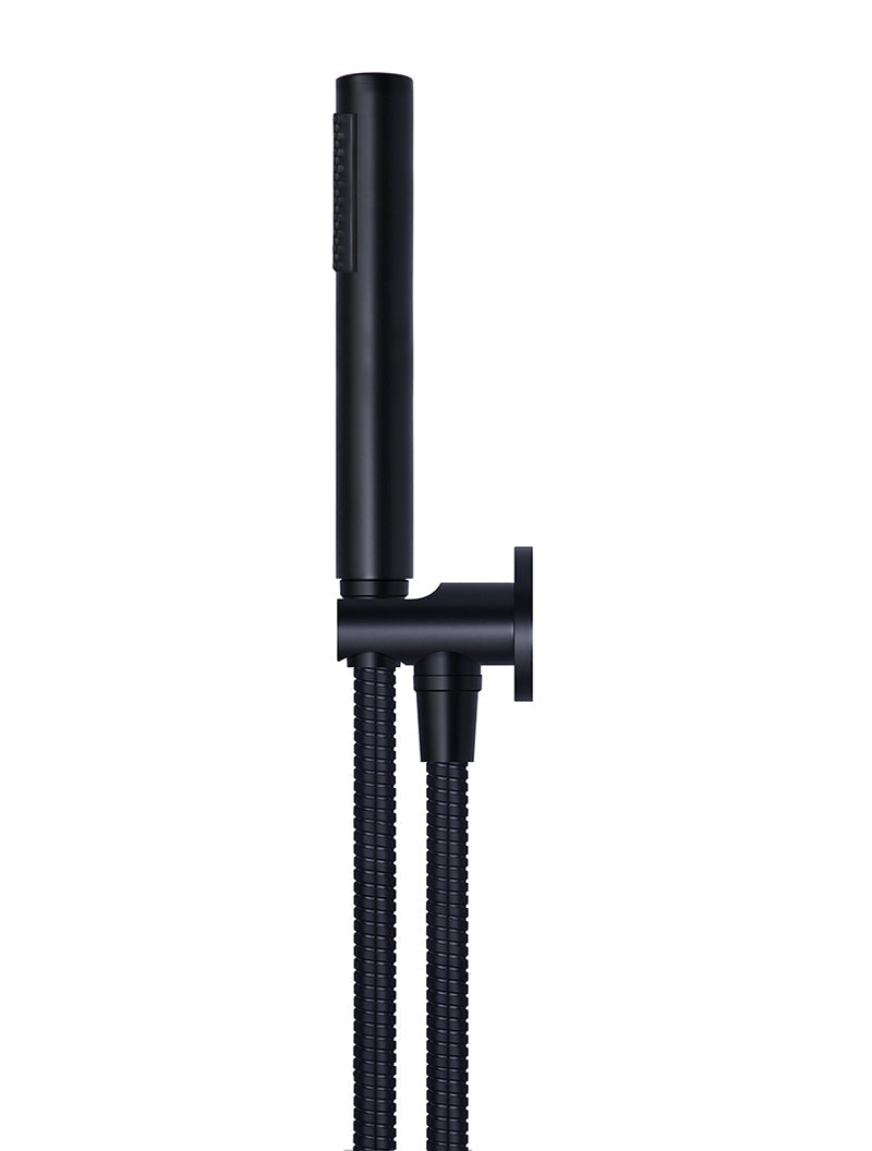 Round Hand Shower on Fixed Bracket - Matte Black