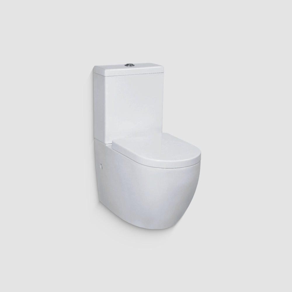 PALA Raised Height Rimless Tornado Flush BTW Toilet Suite Slim Seat