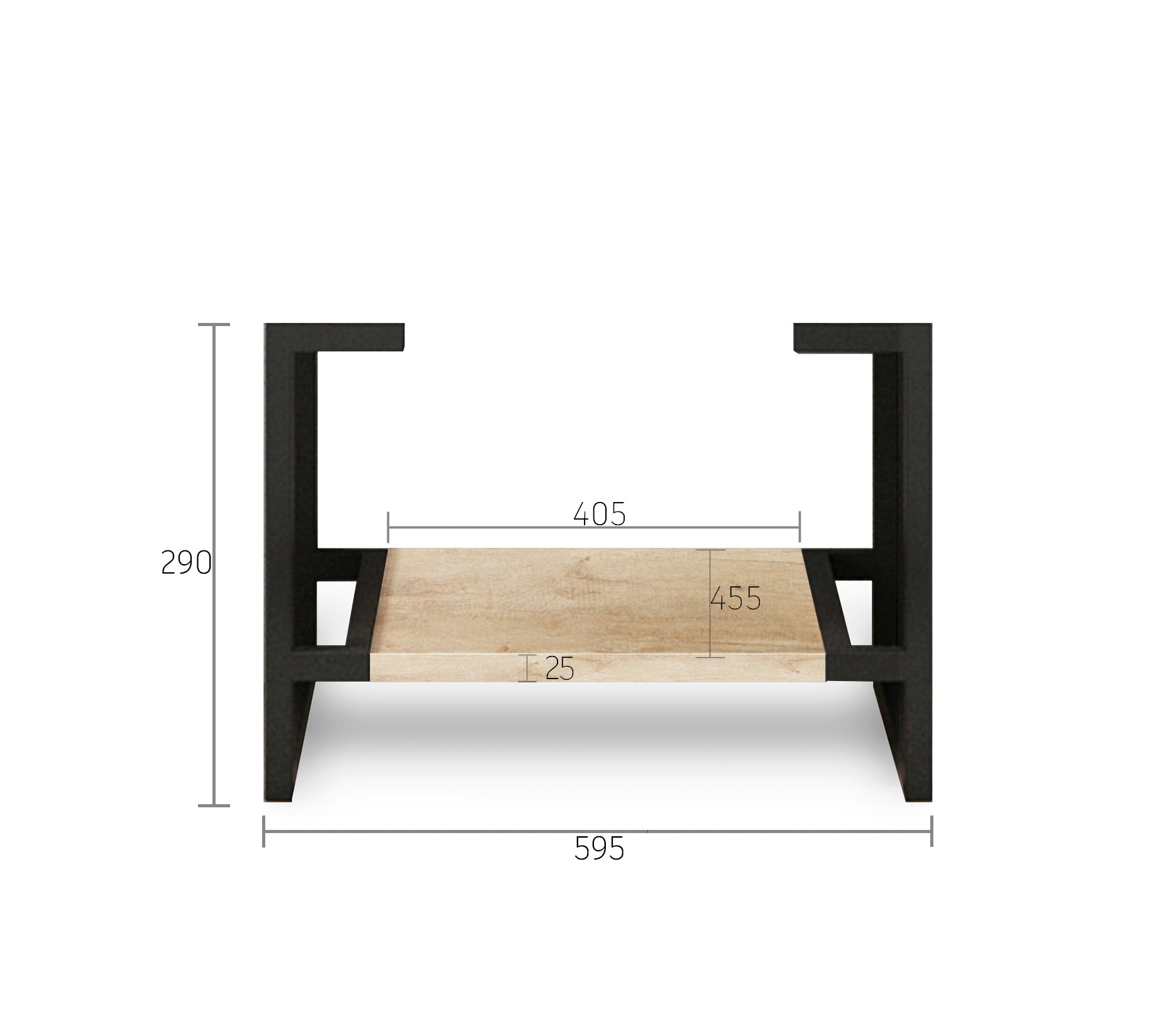 547X452x25 Natural Oak Panel for leg