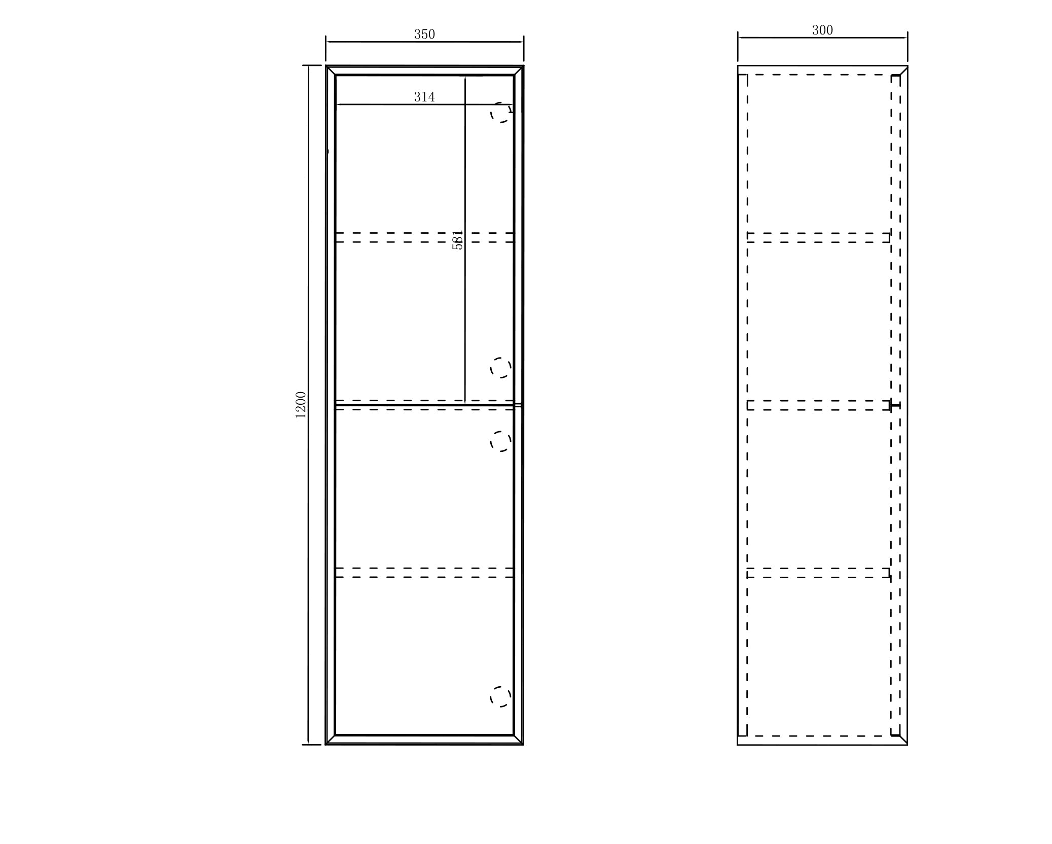 Noosa Wall Hung Tall Boy 1200x350mm