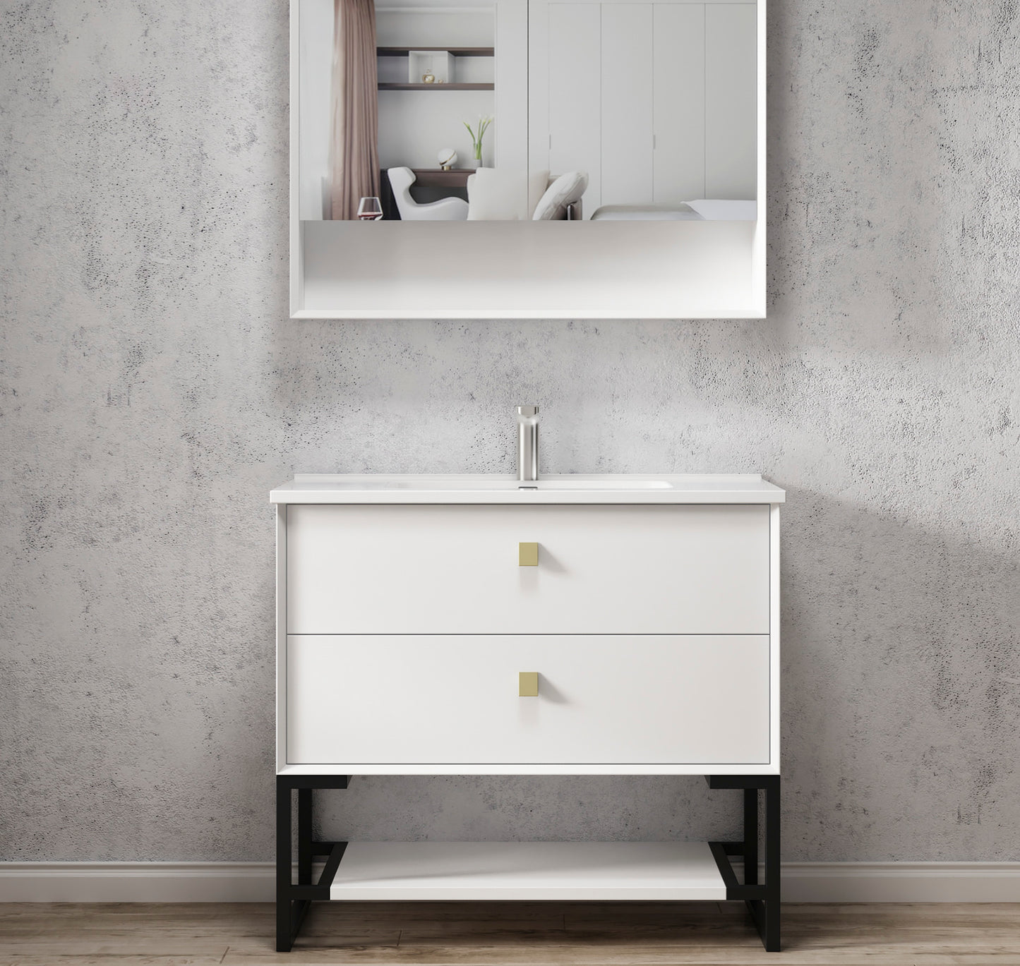 Leg Boston 900X450 Matte White Vanity