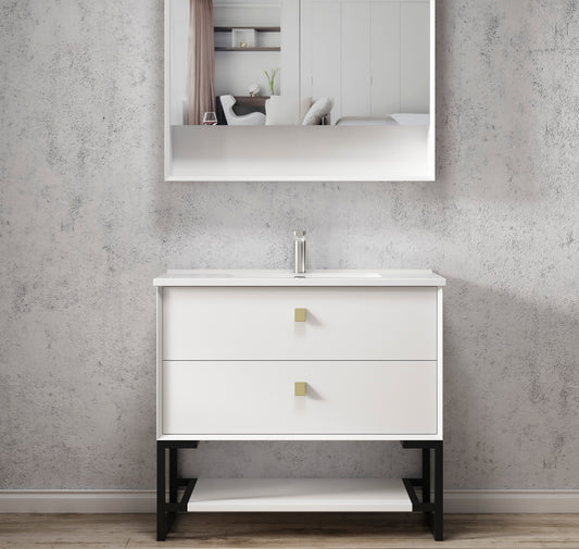 Leg Boston 900X450 Matte White Vanity