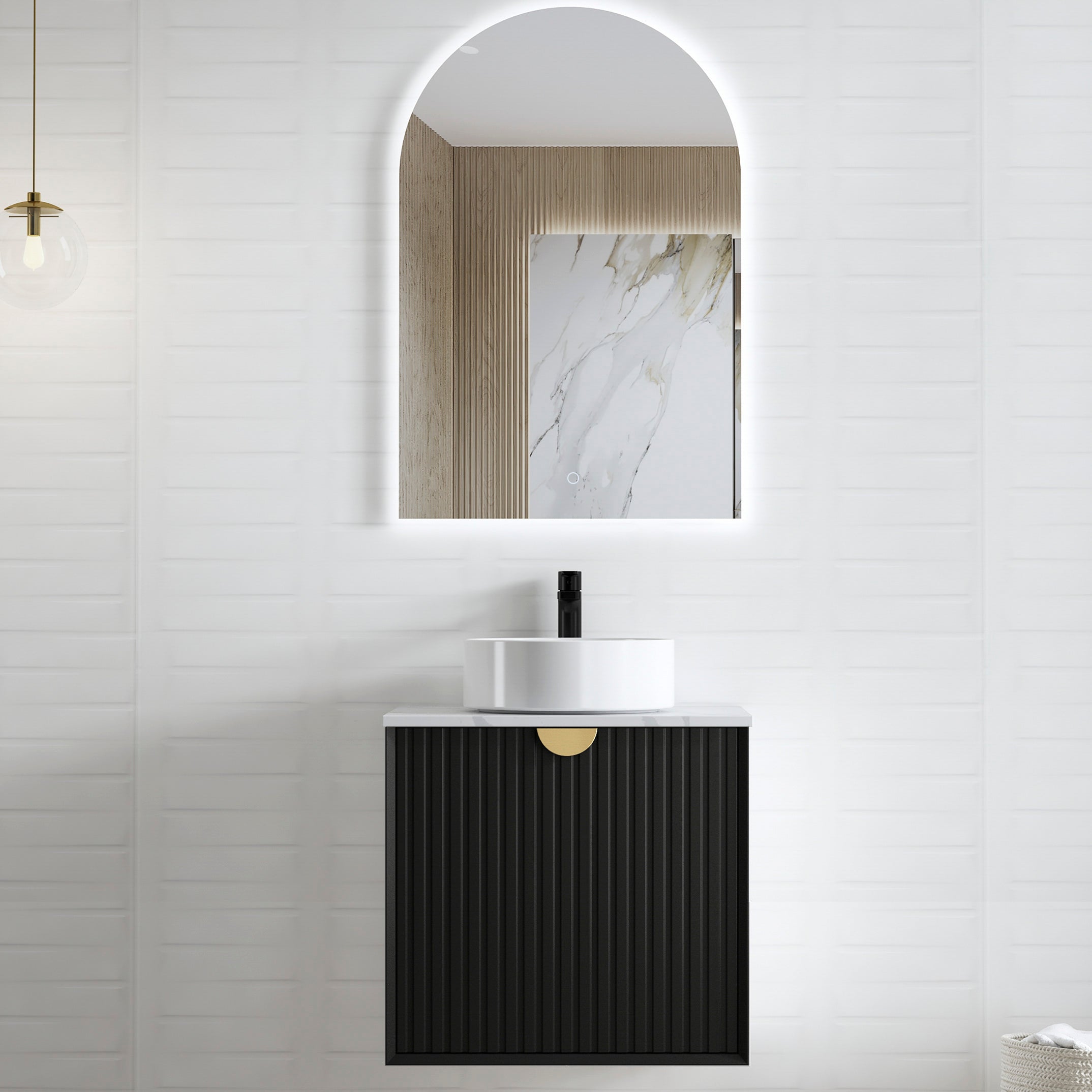 Marlo 600mm Matte Black Wall Hung Cabinet Only