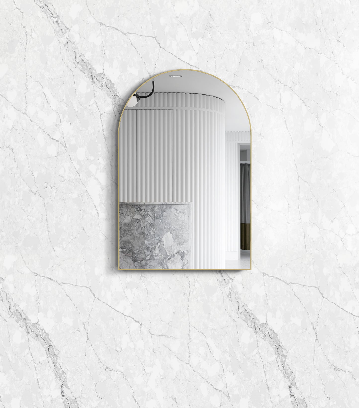 Metal Framed Archie Mirror 900x600 Brushed Gold