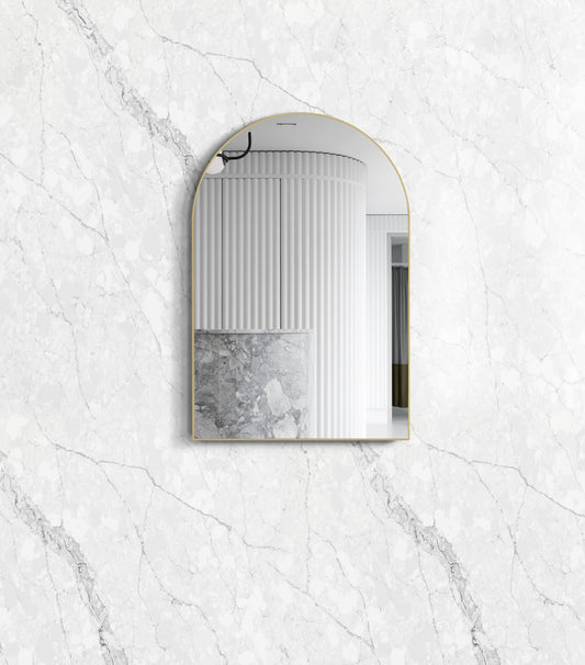 Metal Framed Archie Mirror 900x600 Brushed Gold