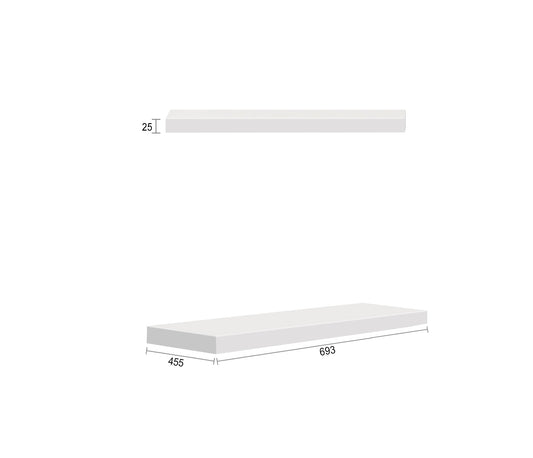 697X450x25 Matte White Panel for leg