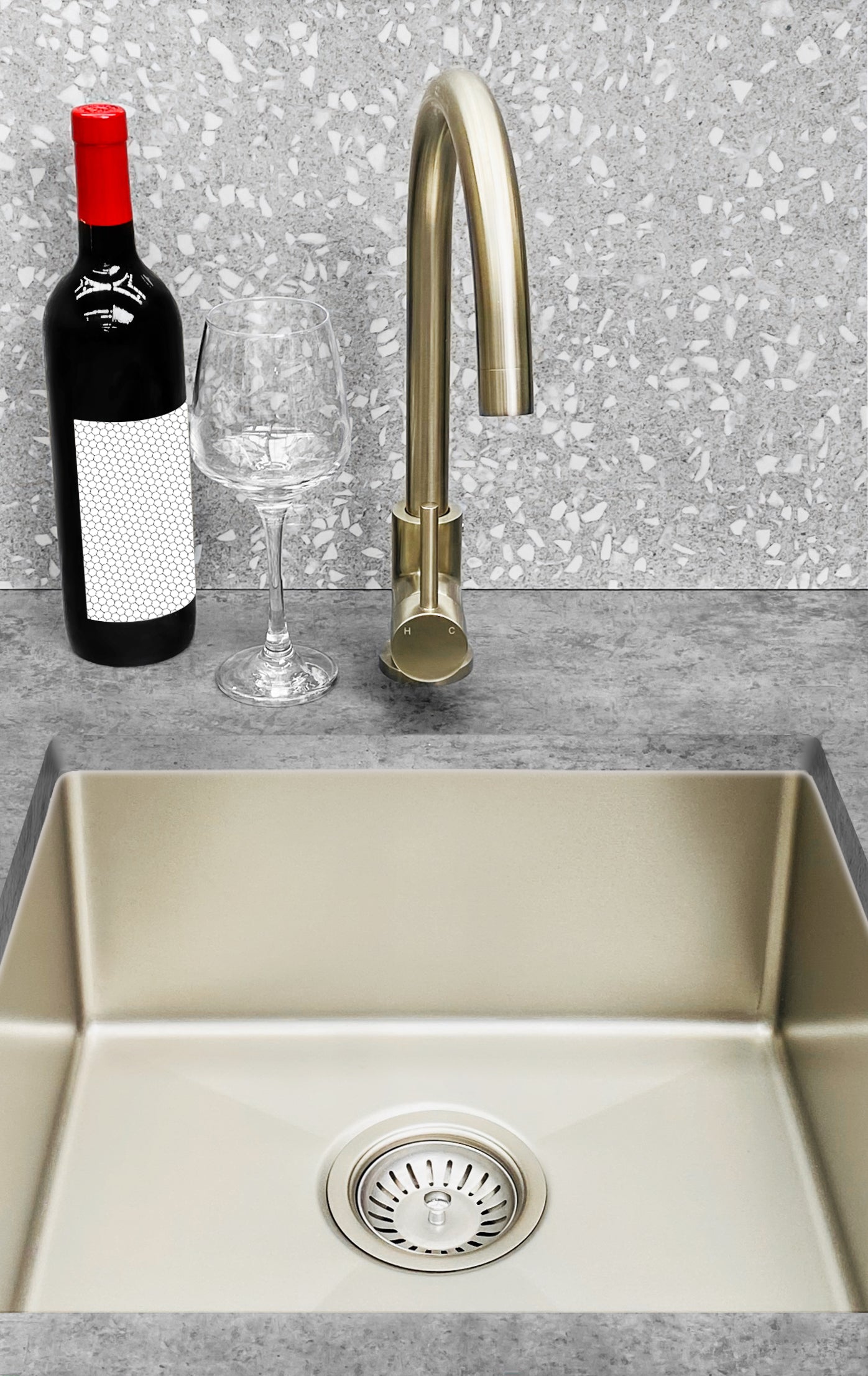 Lavello Kitchen Sink - Single Bowl 380 x 440 - PVD Brushed Nickel