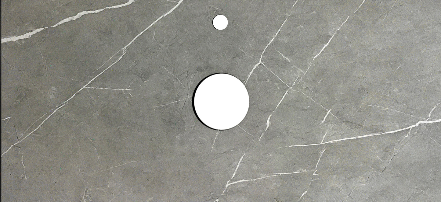 Byron 1200mm Black Oak Wall Hung Vanity with Amani Grey Top 12TH