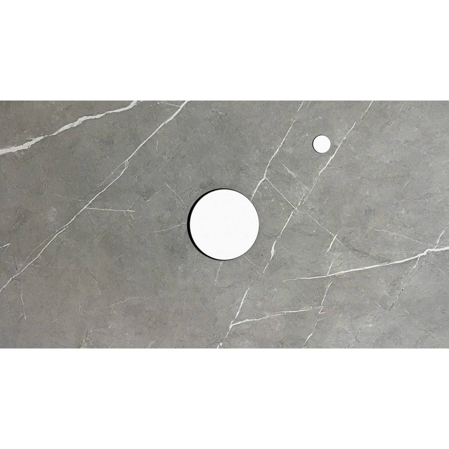 Noosa 600mm Satin White Wall Hung Vanity with Amani Grey Top 2TH