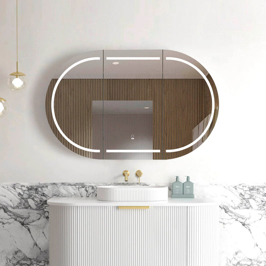 LED BONDI 1200x750 Shaving Cabinet Natural Oak