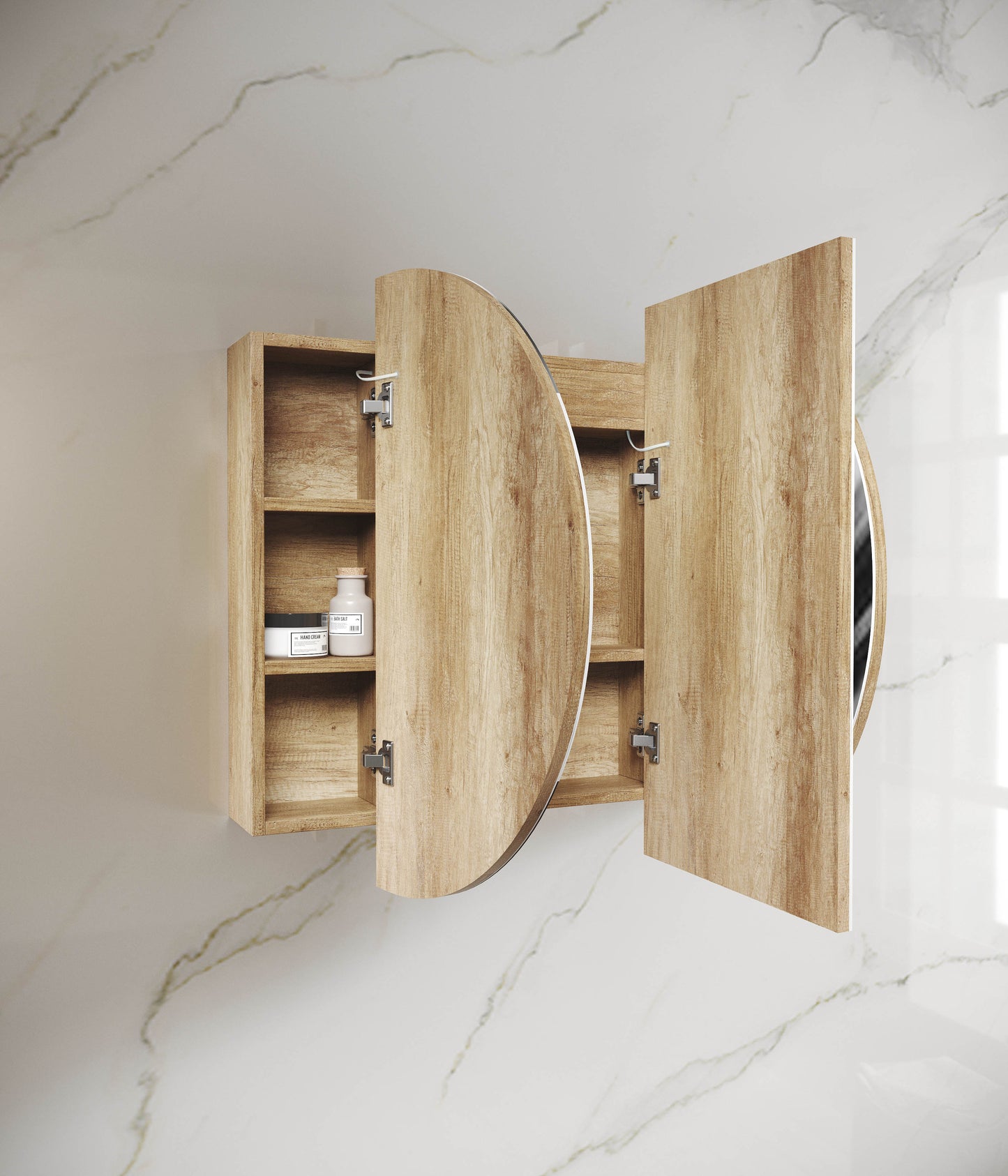 LED BONDI 1200x750 Shaving Cabinet Natural Oak
