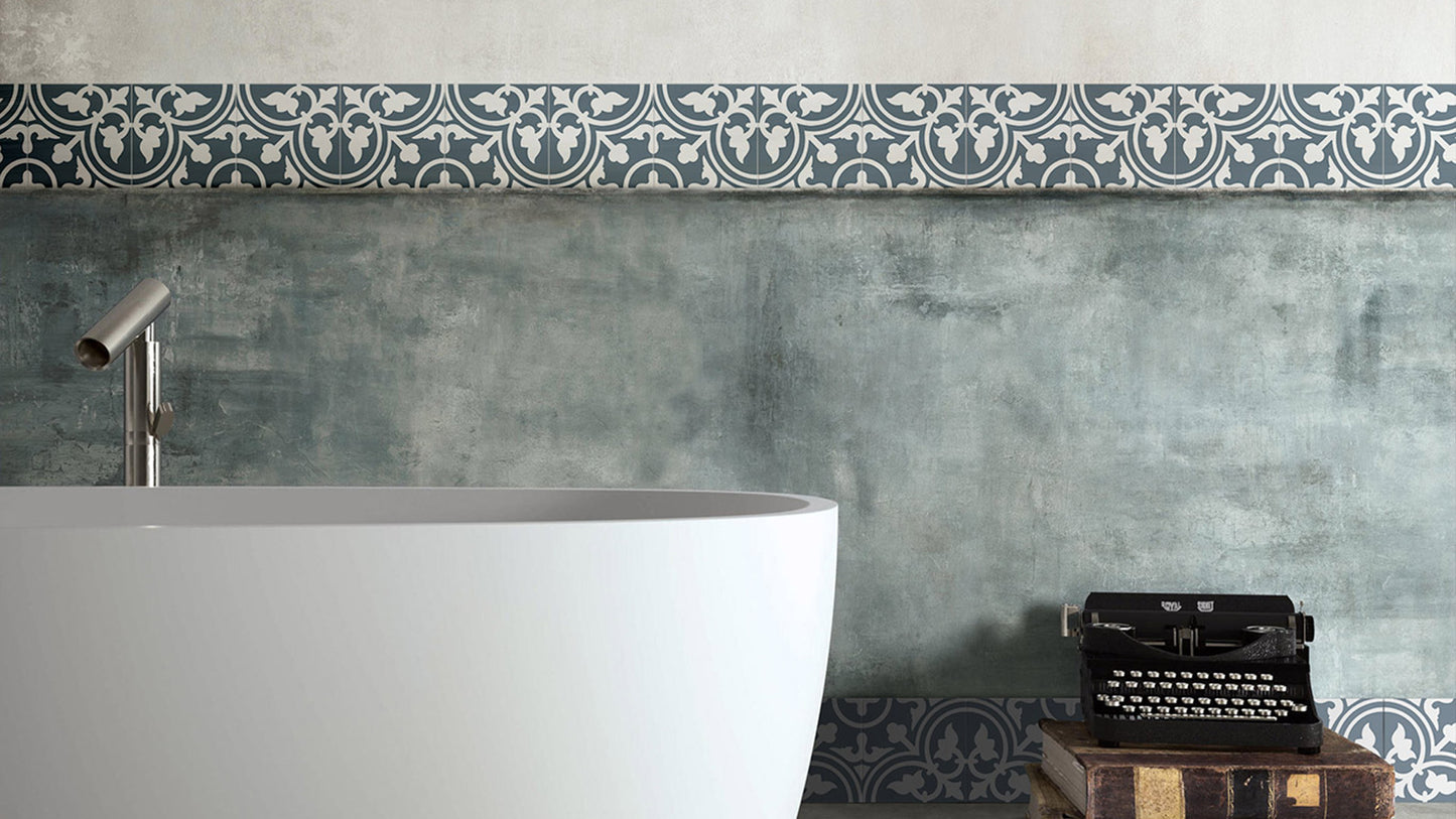 Heirloom Aster Blue Patterned Tile