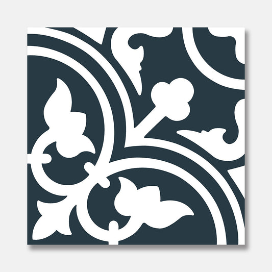 Heirloom Aster Navy Blue Patterned Tile