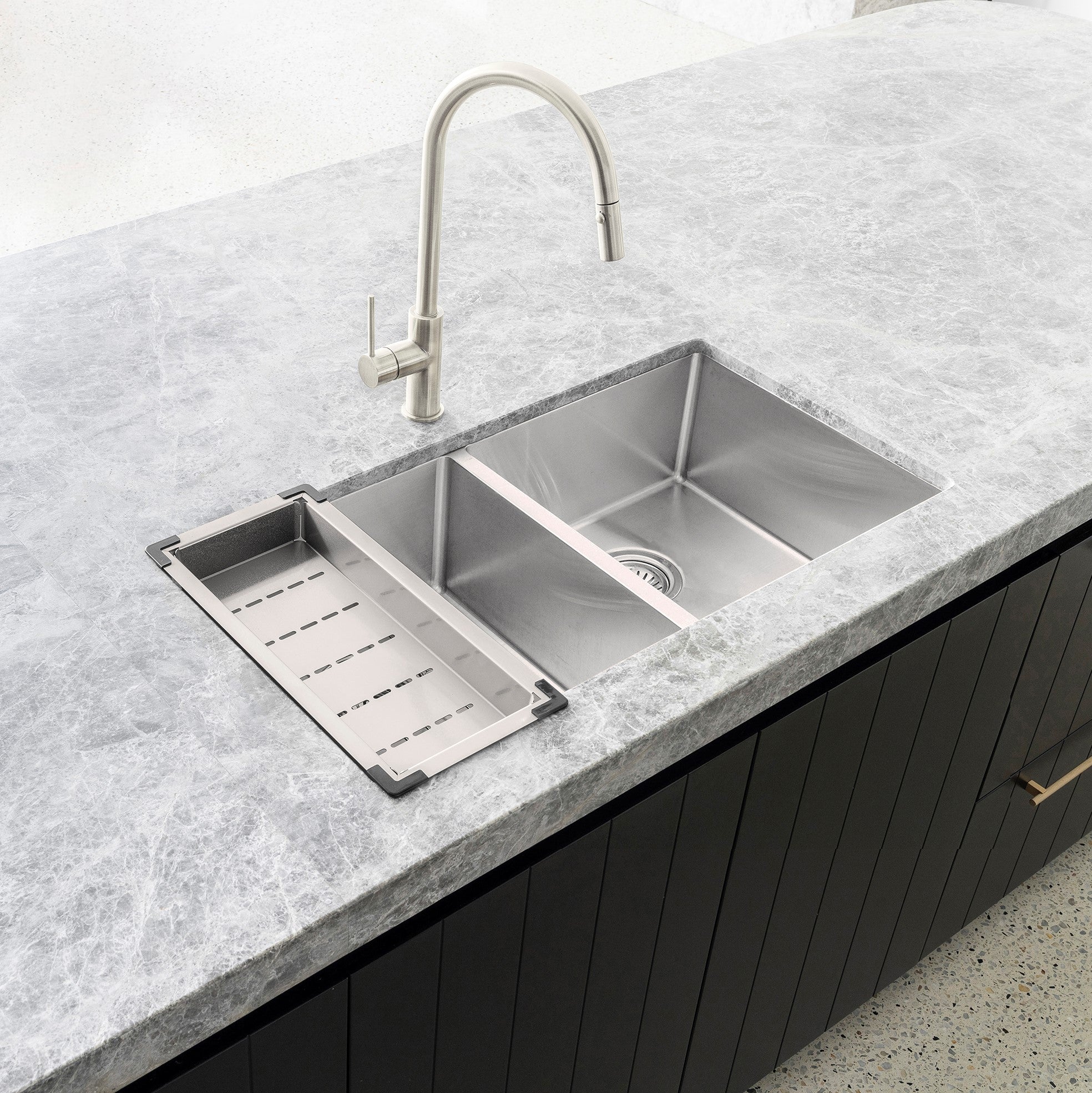 Lavello Kitchen Sink Colander - Brushed Nickel