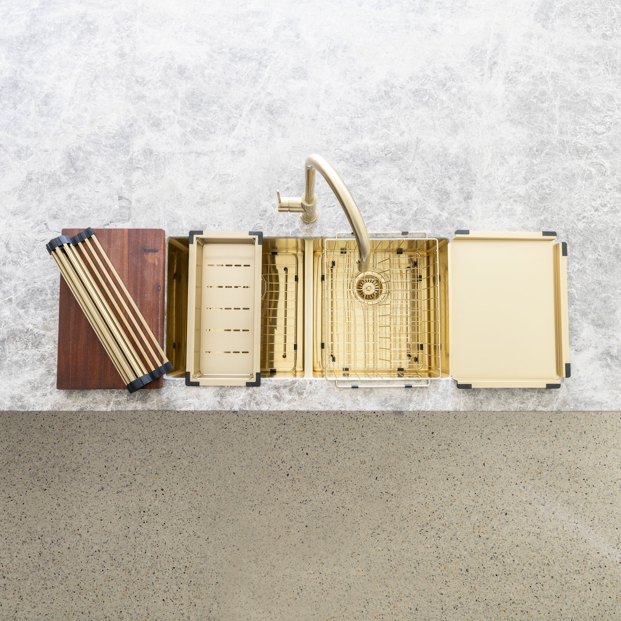 Lavello Dish Draining Tray - Brushed Bronze Gold