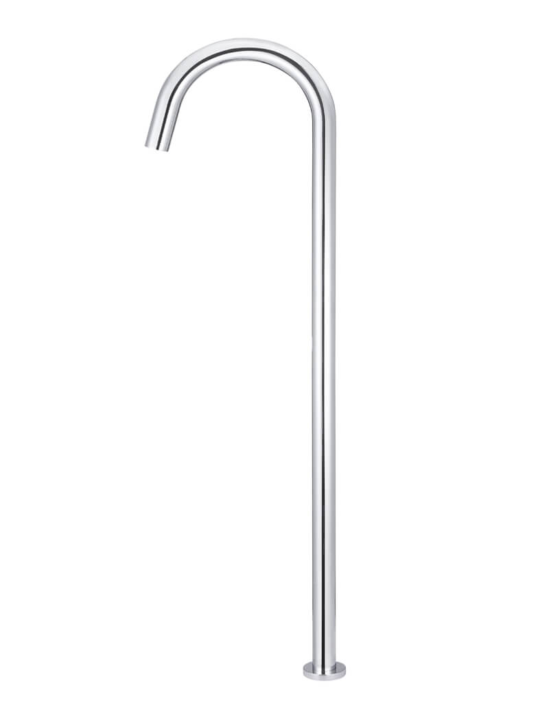 Round Freestanding Bath Spout - Polished Chrome