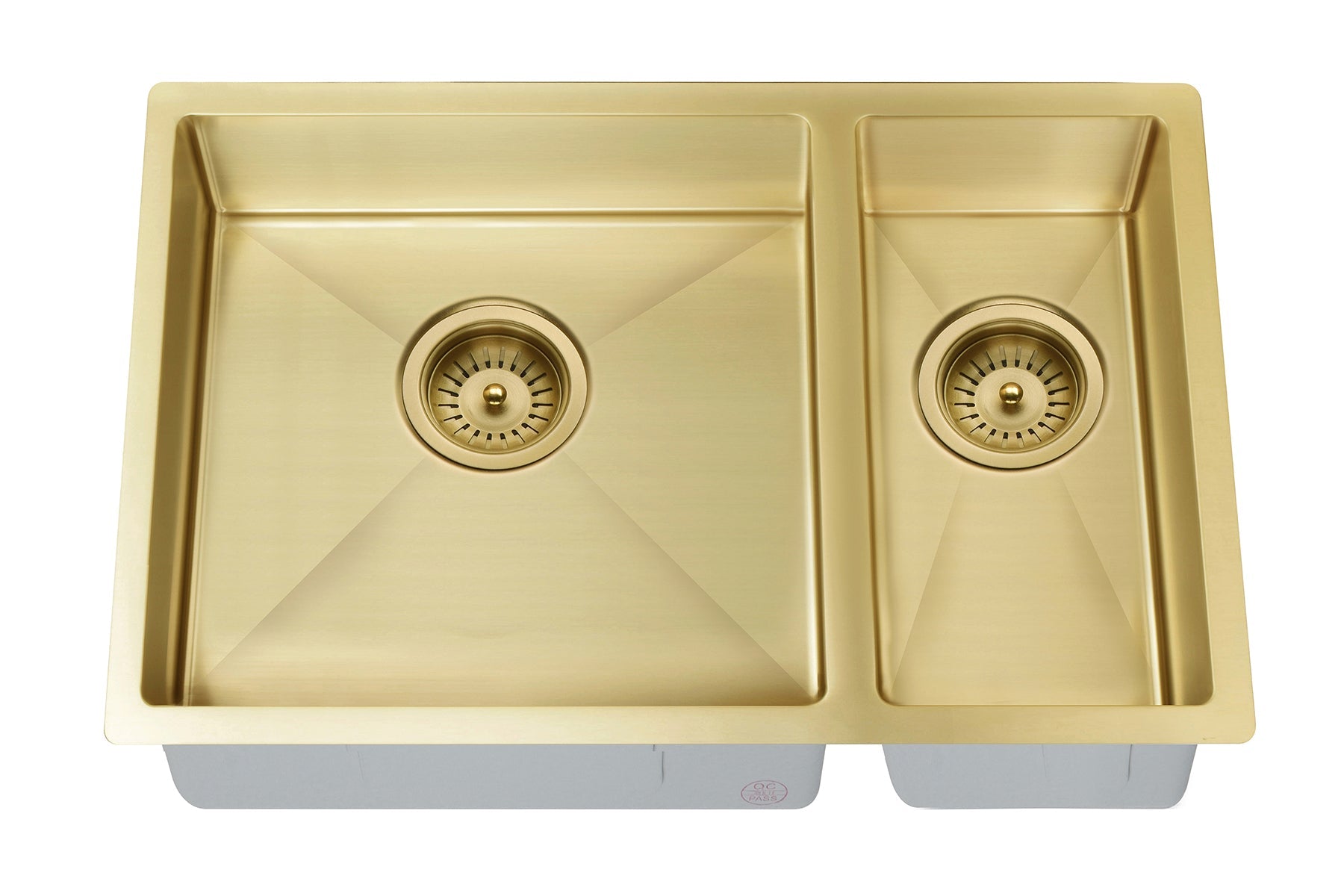 Lavello Kitchen Sink - One and Half Bowl 670 x 440 - Brushed Bronze Gold