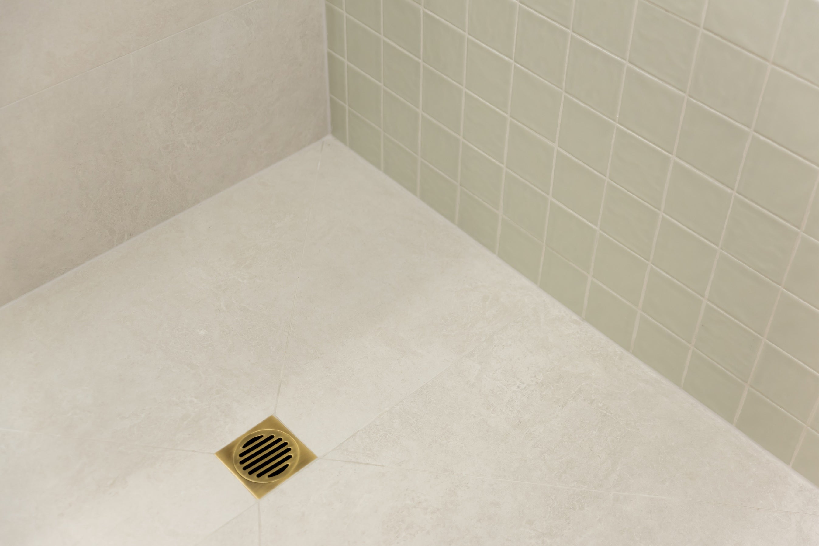 Square Floor Grate Shower Drain 100mm outlet - PVD Tiger Bronze