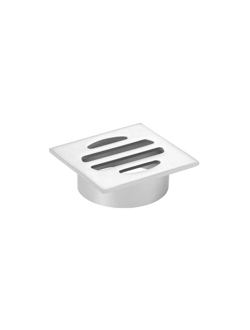 Square Floor Grate Shower Drain 50mm outlet - Polished Chrome