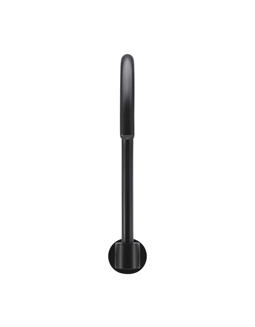 Meir Matte Black Round High-Rise Swivel Wall Spout