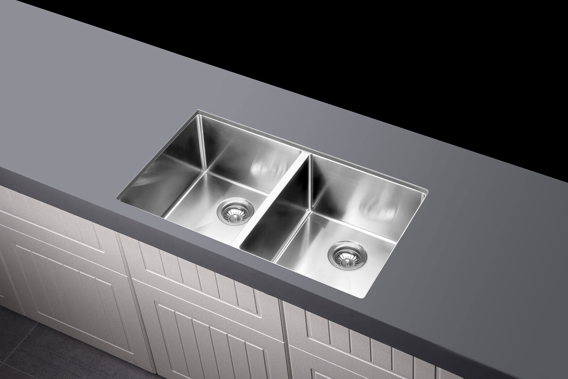 Lavello Kitchen Sink - Double Bowl 760 x 440 - PVD Brushed Nickel