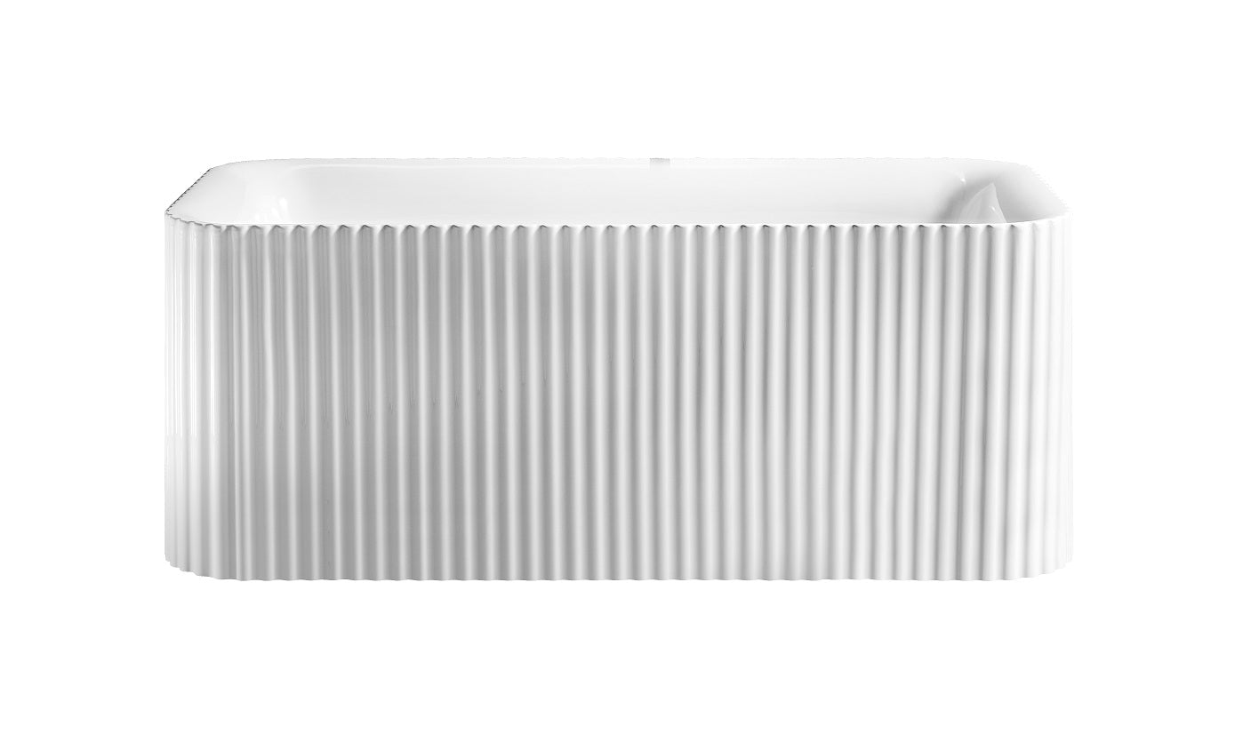 Piaza Acrylic Fluted White Bathtub