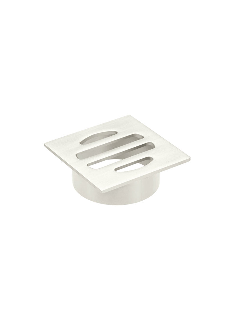 Square Floor Grate Shower Drain 50mm outlet - PVD Brushed Nickel