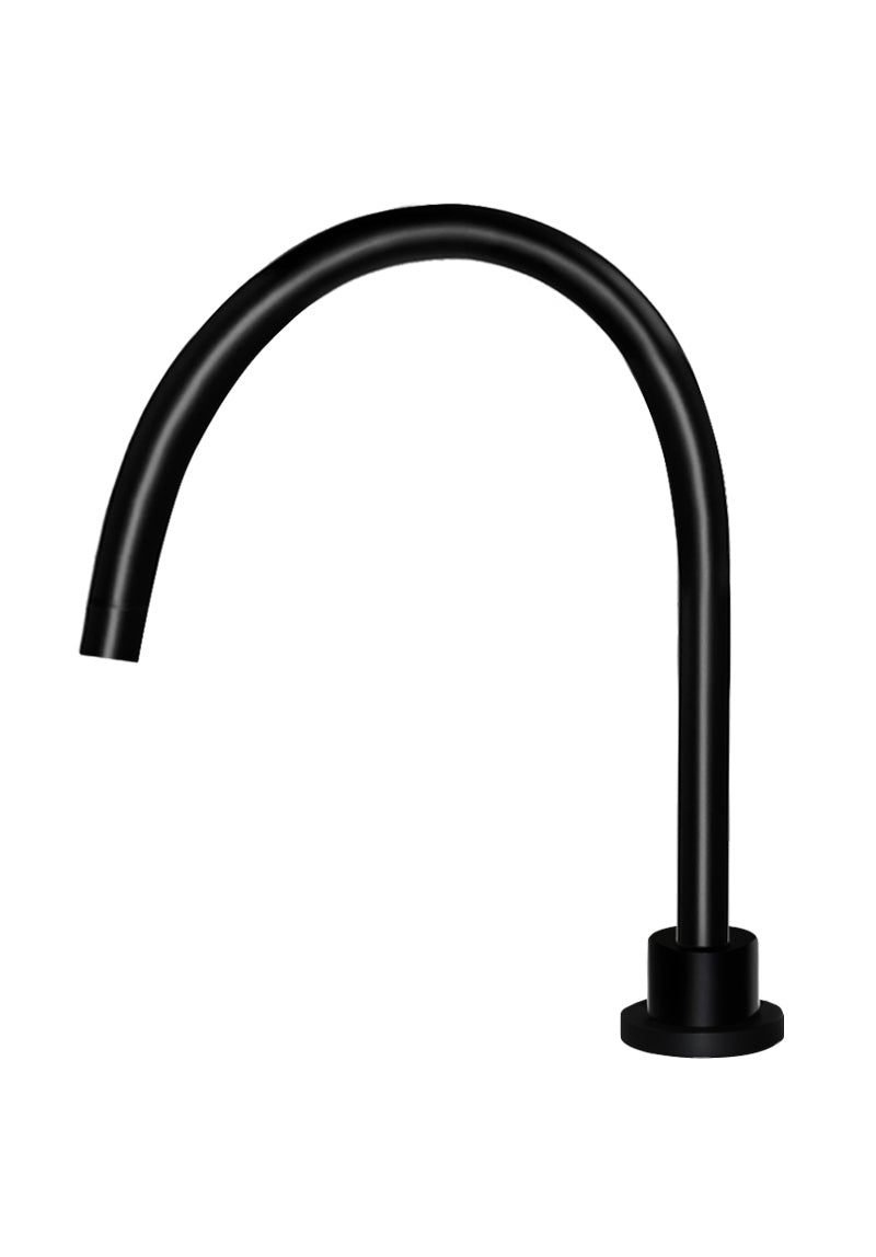 Round Gooseneck High-Rise Swivel Hob Spout - Matte Black